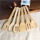 Conjunto de 6 Peças de Colheres e Espátulas de Bambu para Cozinha