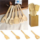 Conjunto de 6 Peças de Colheres e Espátulas de Bambu para Cozinha