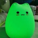 Luminária de Mesa Infantil Gato Kawaii 7 Cores com Toque