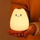 Luminária de Mesa Infantil Gato Kawaii 7 Cores com Toque