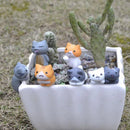 Conjunto de Miniaturas de Gato da Sorte - Decorações para Casa e Jardim