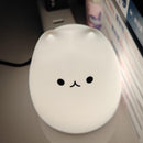 Luminária de Mesa Infantil Gato Kawaii 7 Cores com Toque