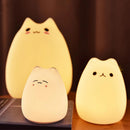 Luminária de Mesa Infantil Gato Kawaii 7 Cores com Toque