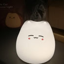 Luminária de Mesa Infantil Gato Kawaii 7 Cores com Toque