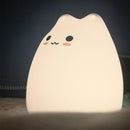 Luminária de Mesa Infantil Gato Kawaii 7 Cores com Toque