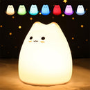 Luminária de Mesa Infantil Gato Kawaii 7 Cores com Toque