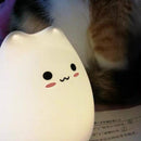 Luminária de Mesa Infantil Gato Kawaii 7 Cores com Toque